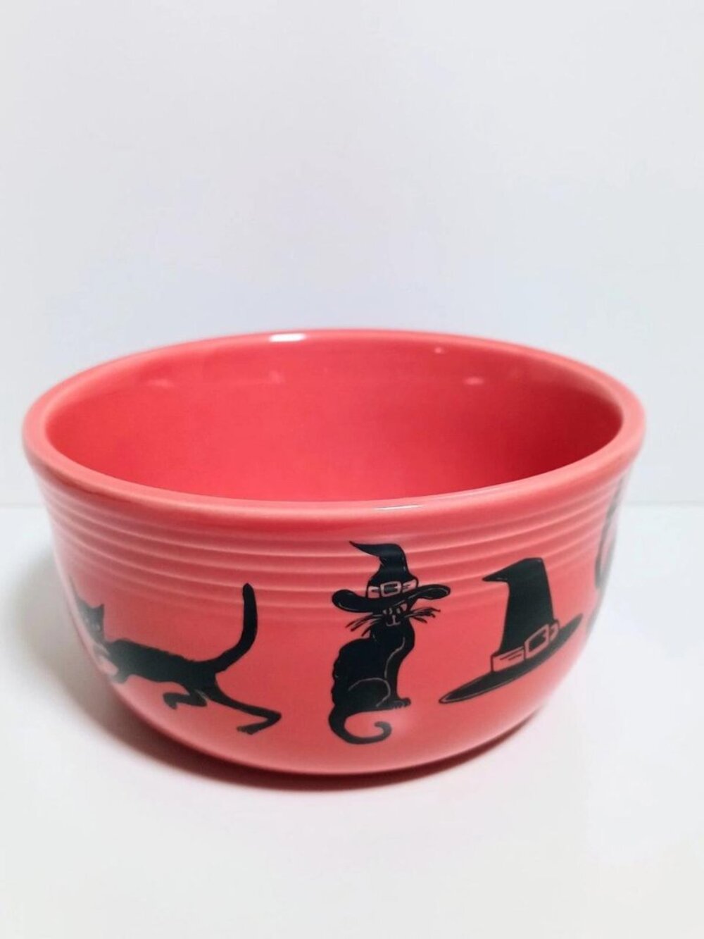 Halloween Happy Pumpkin Gusto Bowl Black Cat Witch Hat